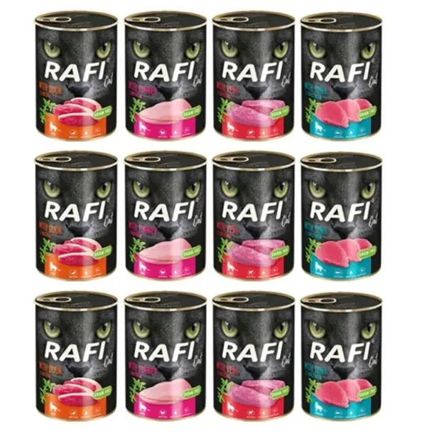 Mokra karma dla kota Rafi Dolina Noteci Kot mix smaków 12x400 g