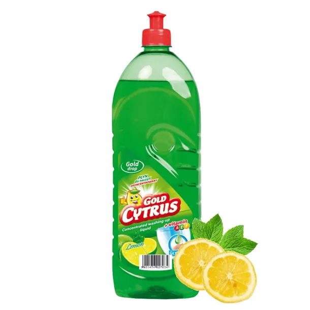 Płyn do Mycia naczyń Cytrus 1L CYTRYNOWY Gold Cytrus Bez smug i zacieków