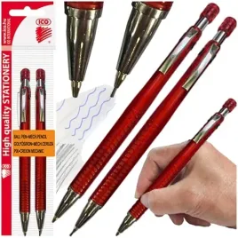 dlugopis-i-olowek-automatyczny-2w1-ico-golf-0-5mm-hb-czerwony