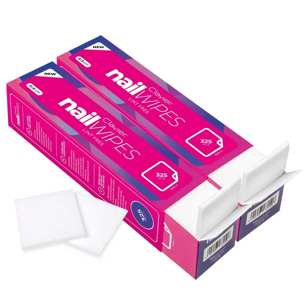 Waciki Bezpyłowe Clavier Nail Wipes Zestaw - 650 Szt.