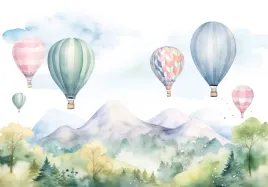 fototapeta-winylowa-strukturalna-3d-dla-dzieci-balony-wzgorza-lot-niebo