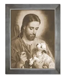 obraz-religijny-jezus-chrystus-dobry-pasterz-rama-srebrna-50-cm-x-70-cm