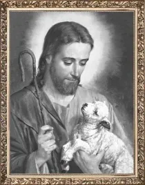 obraz-jezus-chrystus-dobry-pasterz-rama-z-ornamentem-50-cm-x-70-cm