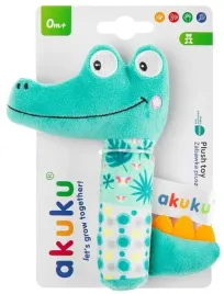 akuku-pluszowa-zabawka-grzechotka-do-raczki-z-piszczkiem-krokodylek-0m