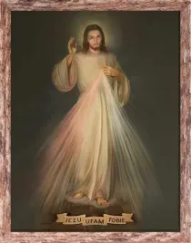 obraz-jezus-milosierny-jezu-ufam-tobie-rama-brazowa-20-cm-x-25-cm