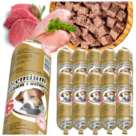 karma-dla-psa-mokra-wolowina-drob-premium-batony-kielbasa-90percent-miesa-10x1kg
