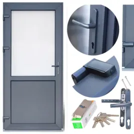 drzwi-pcv-zewnetrzne-antracyt-90-x-200-lewe-sklepowe-plastikowe