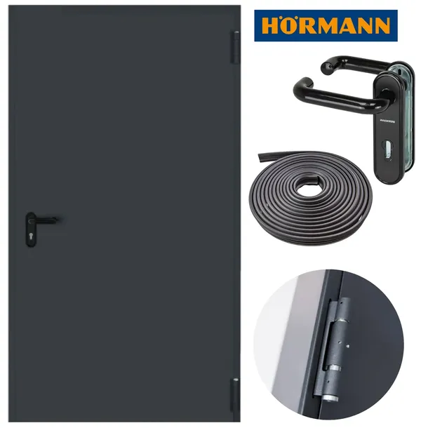 Drzwi Przeciwpożarowe EI30 Stalowe Hörmann Antracyt RAL7016 90cm 900x2000