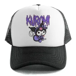 czapka-czarna-z-daszkiem-na-lato-wiosne-trucker-kroliczek-anime-kuromi-wz