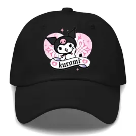 czapka-czarna-z-daszkiem-na-wiosne-lato-anime-kroliczek-kuromi-wzory