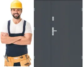 Zdjęcie produktu Drzwi Zewnętrzne Dwuskrzydłowe 140 cm Antracyt