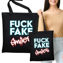 torba-czarna-na-prezent-zakupy-do-szkoly-fuck-fake-smiles-wzory