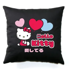 poduszka-czarna-do-snu-na-prezent-kotek-hello-kitty-love-wzory