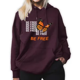 bluza-damska-burgundowa-z-kapturem-na-prezent-motyl-be-free-modne-wzory-s