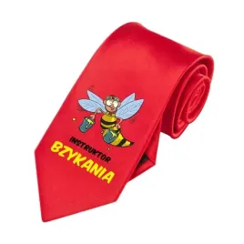 krawat-czerwony-meski-na-prezent-urodziny-instruktor-bzykania-zabawne-wzory