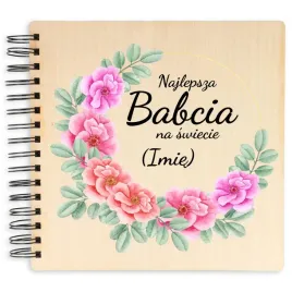album-drewniany-22x22-cm-czarne-strony-najlepsza-babcia-kwiaty-imie-wzory