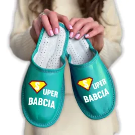 pantofle-skorzane-damskie-mietowe-roz-39-super-babcia-superbohaterka-wzory