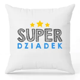 poduszka-biala-40x40cm-super-dziadek-komiks-gwiazdki-dzien-dziadka-wzory