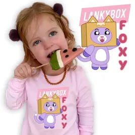 pizama-komplet-dziecieca-rozowa-lankybox-foxy-wzory-128