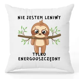 poduszka-jasiek-40x40-biala-nie-jestem-leniwy-tylko-energooszczedny-wzory