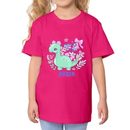 koszulka-dziecieca-malinowa-dino-girl-imie-wz-134