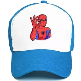 czapka-niebieska-na-lato-dla-fana-spiderman-wzory