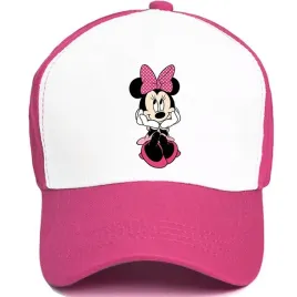 czapka-rozowa-daszek-na-wiosne-lato-minnie-wzory