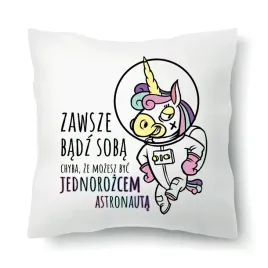 poduszka-biala-do-snu-jednorozec-astronauta-wzory
