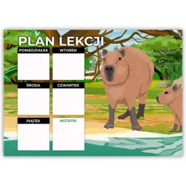plan-lekcji-a4-tygodniowy-planer-kapibara-plakat