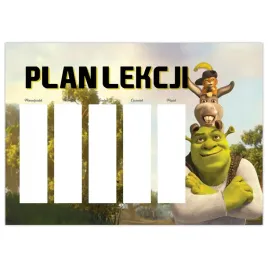 plan-lekcji-a4-tygodniowy-planer-bajki-shrek-wzory