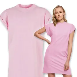 wygodna-sukienka-typu-t-shirt-prosta-rozowa-s