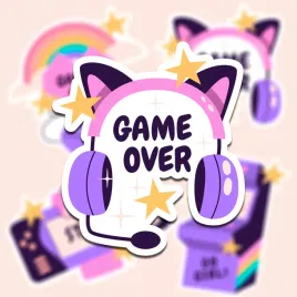 zestaw-naklejek-na-laptopa-gamerskie-game-over
