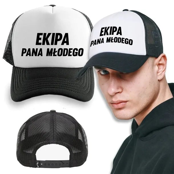 CZAPKA CZARNA Na Kawalerski EKIPA PANA MŁODEGO
