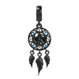 zawieszka-srebro-925-charms-koralik-czarny-lapacz-snow-z-czaszka
