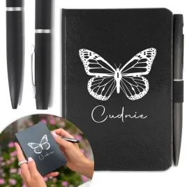 notes-a6-dlugopis-prezent-do-pracy-motyl-wzory