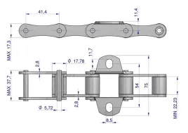 lancuch-podajnika-s55-lapka-k1-co-4-ogniwa-5m-warynski