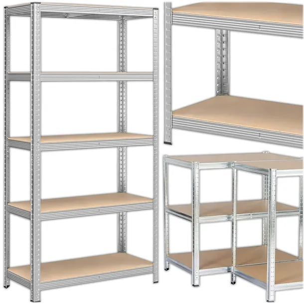 REGAŁ MAGAZYNOWY METALOWY DO GARAŻU PIWNICY 5 PÓŁEK 180x90x40 cm 875 kg