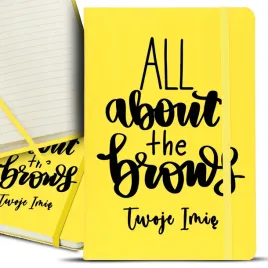 notes-notatnik-a5-zolty-all-about-brows-imie-wz