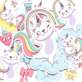 naklejki-do-kartek-albumu-unicorn-cat-koty-15x21