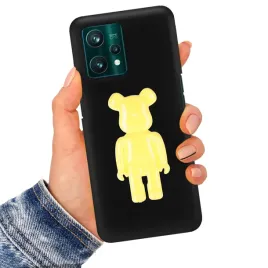 etui-matowe-3d-silikonowe-matt-czarne-zolty-mis-do-realme-9-pro-plus