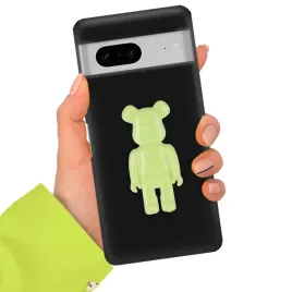 etui-matowe-3d-silikonowe-matt-czarne-zielony-misiek-do-google-pixel-7