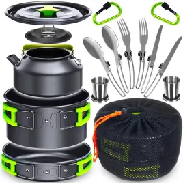 naczynia-turystyczne-garnki-sztucce-patelnia-kubki-czajnik-duzy-zestaw-18w1