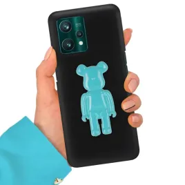 etui-matowe-3d-silikonowe-czarne-turkusowy-misiek-do-realme-9-pro-plus