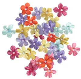 kwiaty-ozdobne-papierowe-z-perelka-teczowe-2cm-32szt