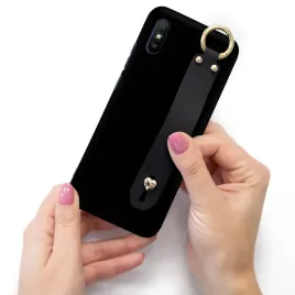 etui-matowe-czarny-pasek-serce-do-xiaomi-redmi-9at
