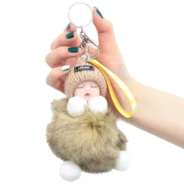 uroczy-brelok-zawieszka-laleczka-do-kluczy-brazowy