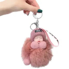 uroczy-brelok-zawieszka-lalka-do-kluczy-ciemny-roz