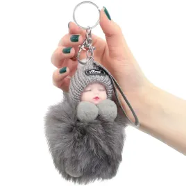uroczy-brelok-zawieszka-laleczka-do-kluczy-szara