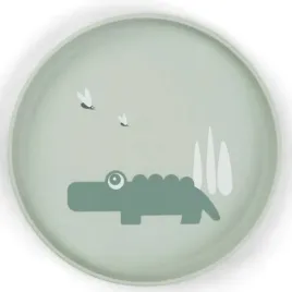 done-by-deer-talerzyk-dla-dzieci-dzieciecy-okragly-foodie-croco-green