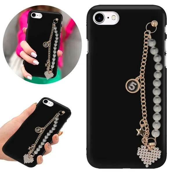 etui-mat-blink-do-iphone-se3-perly-serce-lancuszek